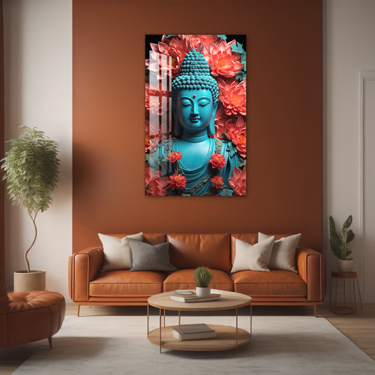 orange flower buddha