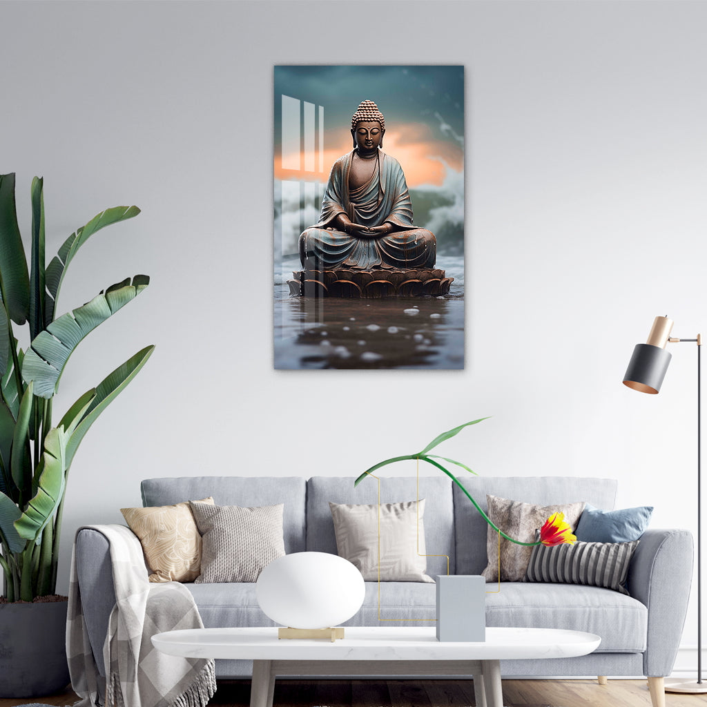 buddha statue in water