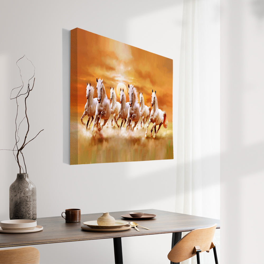 seven horse running canvas wall art