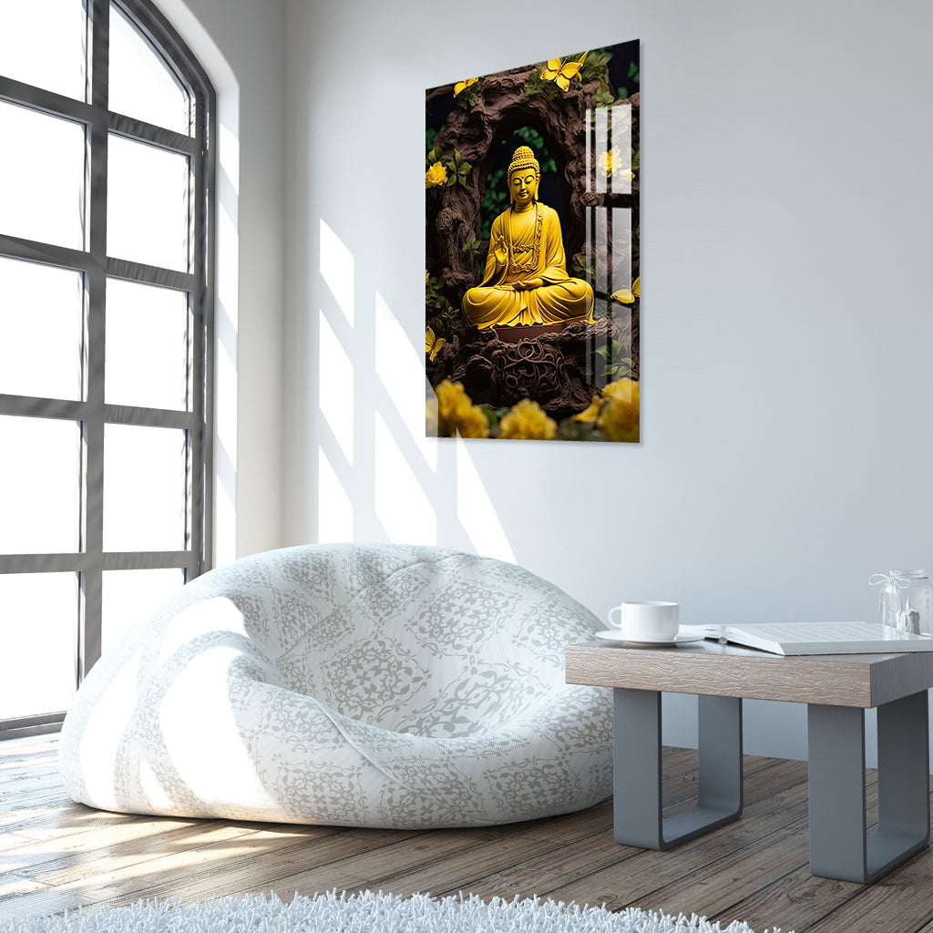 buddha in yellow