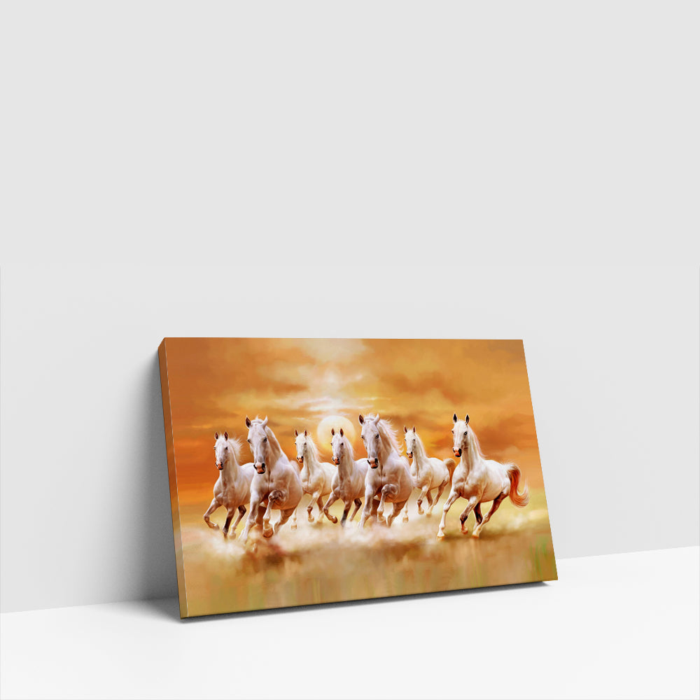 seven horse running canvas wall art