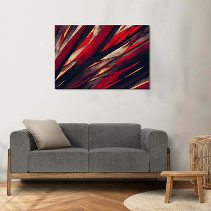 Red and black canvas painting