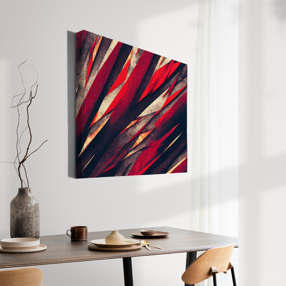 Red and black canvas painting