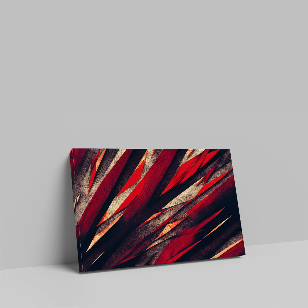 Red and black canvas painting